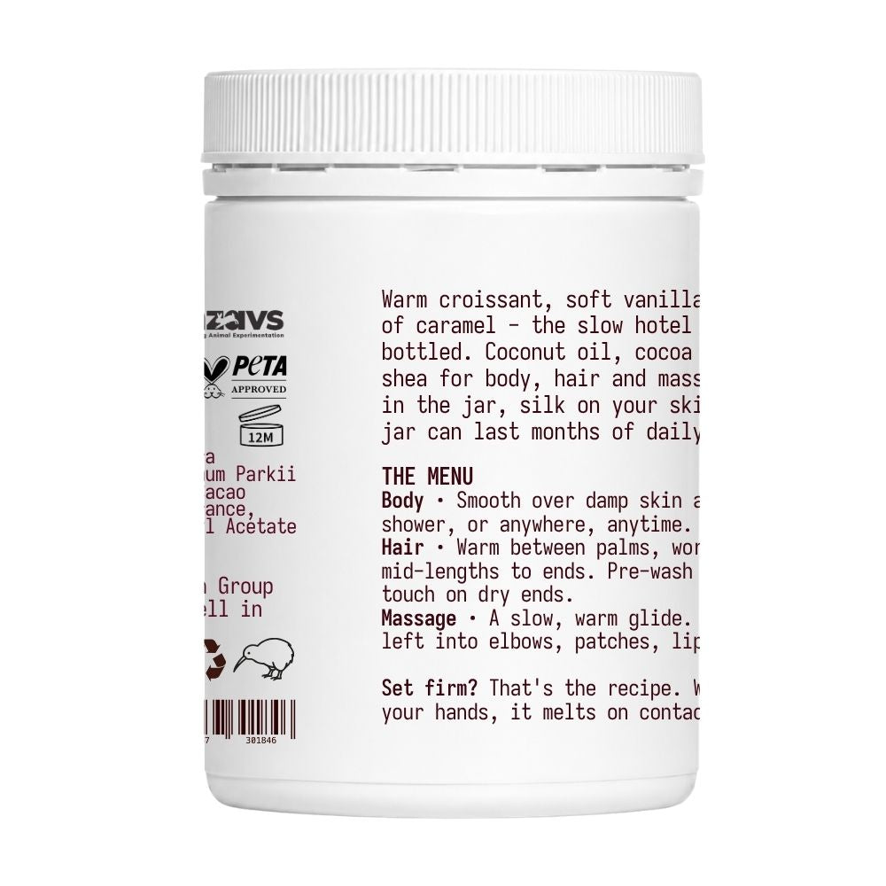 Late Checkout · Coconut Oil Butter