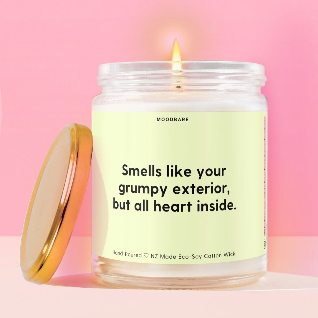 Smells like your grumpy exterior, but all heart inside. Moodbare